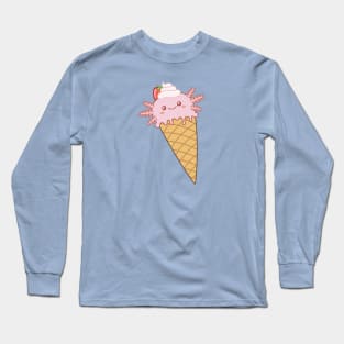 Strawberry Axolotl Ice Cream Long Sleeve T-Shirt